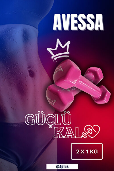 AVESSA PVC 1 kg X 2 Vinly Kaplı Dambıl – Kolay Kavrama, Ergonomik ve Dayanıkl...