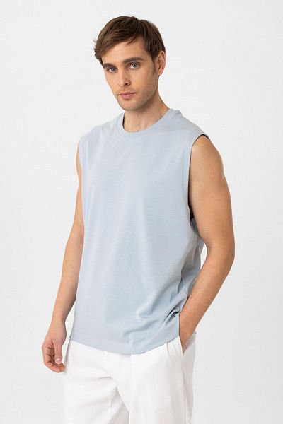 Antioch Baby Blue Relaxed Fit Men's Sleeveless T-Shirt