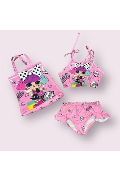 Arya Nisa Kids Lol Baby Bikini Set with Printed Bag