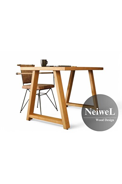 Neiwel Mies Doğal Ahşap Çalışma ve Ofis Masası-70cm-140cm