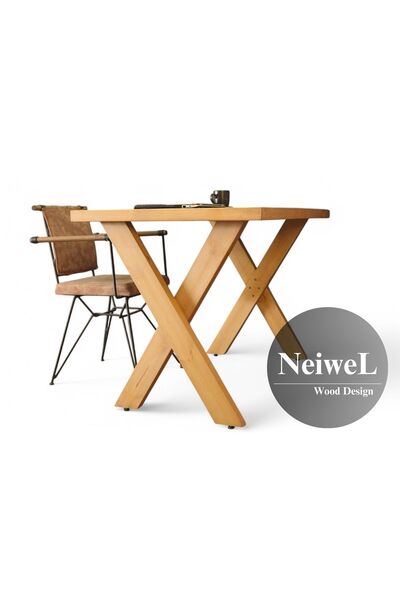 Neiwel Enax Doğal Ahşap Çalışma ve Ofis Masası-70cm-120cm