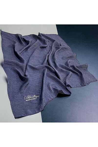 LA BOUTIQUE وشاح عشبي نباتي باللون الأزرق الداكن