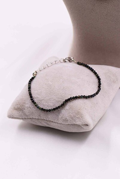 MYTAKIAĞACIMFH سوار من حجر السج الطبيعي بسلسلة مقطوعة بطول 2-3 مم