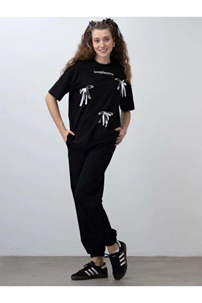 Zekids Κοριτσίστικο μπλουζάκι Oversize με λεπτομέρεια φιόγκου