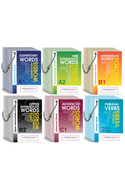 Modern English 6'lı Kelime Kartları Seti (A1-A2-B1-B2-C1-PHRASAL VERBS)