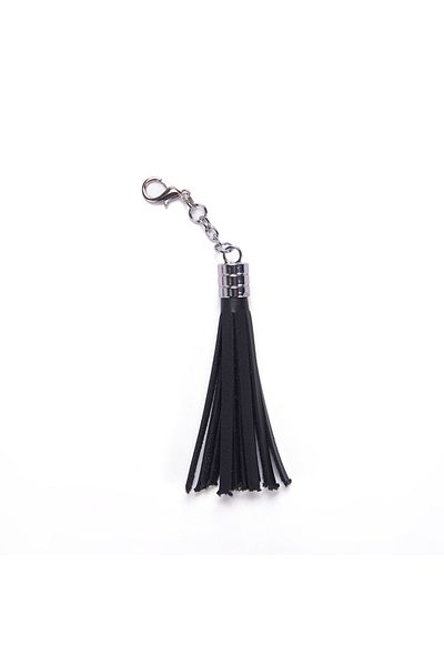 Sultan Black Leather Bag, Tassel Style