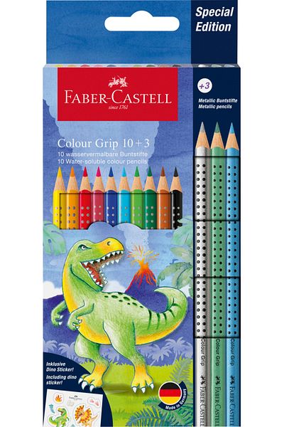 Faber Castell Promo Set Colored Pencils 10+3 Colors Grip 2001 Faber-Castell Dinosaurs