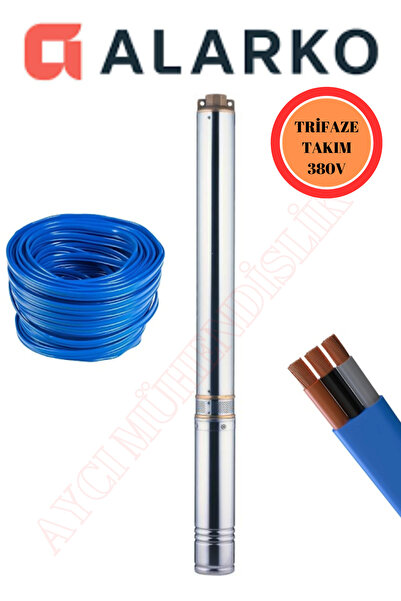 Genel Markalar 4SD16/20 7,5HP ALARKO TRİFAZE 110 MT KABLOLU TAKIM DALGIÇ POMPA
