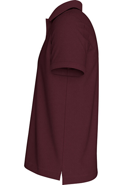 Tommy Hilfiger تي شيرت بولو للرجال باللون النبيذي