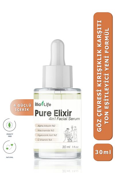 İlla Life Pure Elixir 4in1 Serum - Brightening, Anti-Blemish, Skin Tone Equalizing, Whitening and Brightening