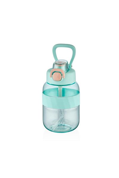 Shotay Water Bottle with Straw Tritan Turquoise 700ml