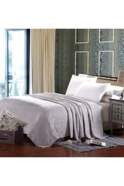 smart home Soft Fleece Single Size Blanket Flannel Grey 200 x 160cm
