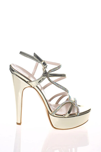 La Vivien Women's Stone Trimmed Platform Thin Heeled Evening Dress Shoes