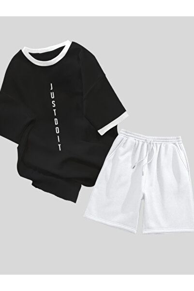 Revasser Unisex Πολύχρωμο Σορτς JustDoIt με Μπλουζάκι και Προσαρμοσμένο Σετ Ε...