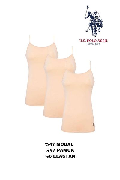 U.S. Polo Assn. Women's Licensed Uspa Basic Tank Top T-Shirt 47% Modal 47% Cotton 3 Pack