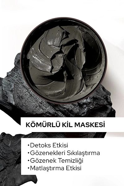 OrdoVeni Dead Sea Clay Mask - Face Mask with Charcoal Content - Deep Cleansing - 400ml