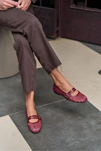 Madamra Burgunderrot Damen Doppelgürtel Detaillierte Mesh Babet