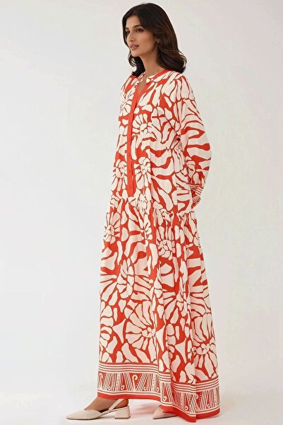 Hiccup Printed Long Sleeve Viscose Maxi Dress