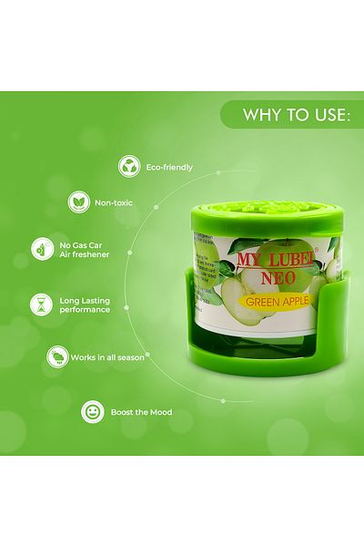 Generic My Lubei Neo Green Apple Air Freshener - Long-Lasting 90g Scent for Car, Home, Office