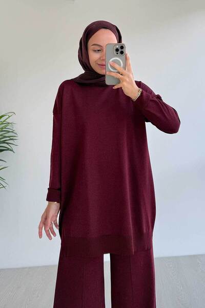 Ka Hijab Claret Red Sparkling Mercerized Set