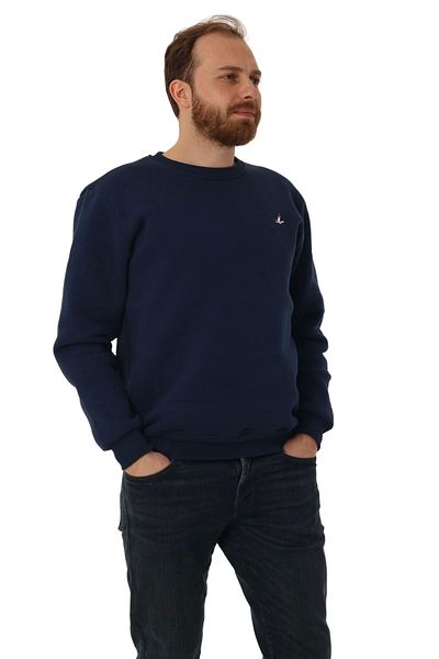 Tam12den Home Men's Crew Neck Regular Fit Logo Sweatshirt Navy Blue
