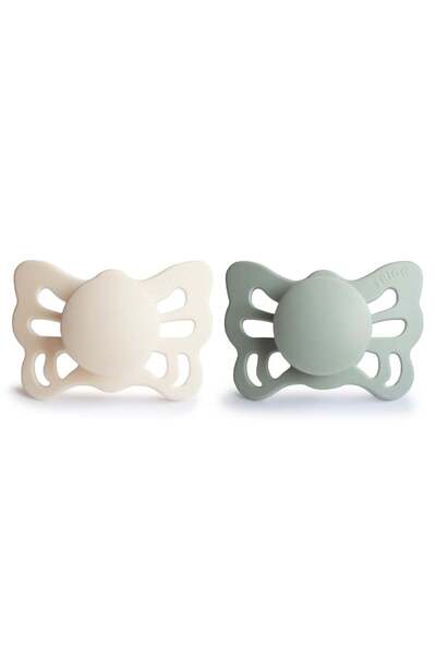 Frigg Butterfly Ikili Silikon Emzik - Cream / Sage 0-6 Ay