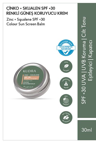 Kudra Cilt Besinleri Spf +30 Colored Sunscreen Cream 30ml