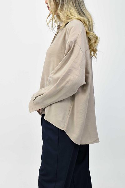 birizmoda Oversize Modal πουκάμισο, Κρεμ χρώμα