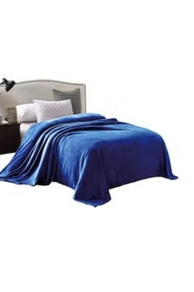 smart home 1 Piece Soft King Size Bed Blanket Flannel Royal Blue 220x200cm