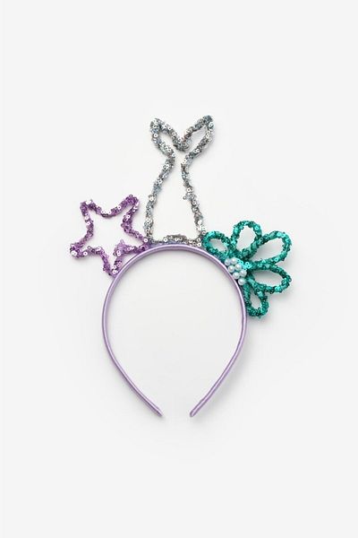 Le Mabelle Lilac Sequin Mermaid Themed Girl's Crown