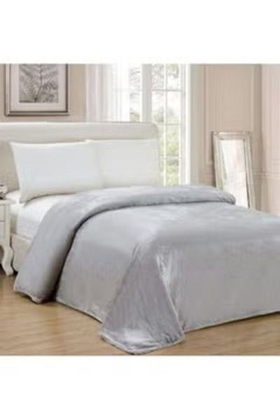 smart home Soft Flannel Fleece King Size Blanket Flannel Silver 274x229cm