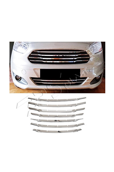 BRSPLAST Ford Courier Uyumlu 2017-2023 Krom Ön Panjur 7 Parça Paslanmaz Çelik