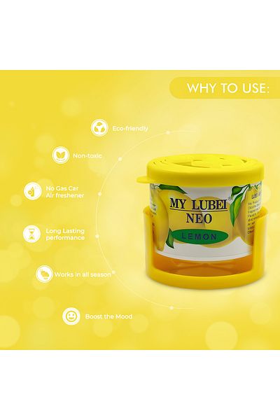 Generic My Lubei Neo Lemon Air Freshener - Long-Lasting 90g Scent for Car, Home, Office