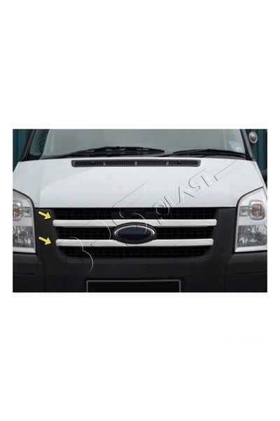 Ford Transit Uyumlu 2007-2013 Krom Ön Panjur 2 Parça Paslanmaz Çelik