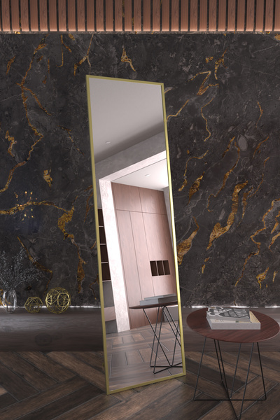 Victor Vallery 180*50 Gold Metal Çerçeveli Ayaklı Influencer Boy Aynası