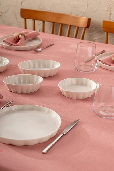 Emsan Set de mic dejun confortabil din 14 piese pentru 6 persoane alb