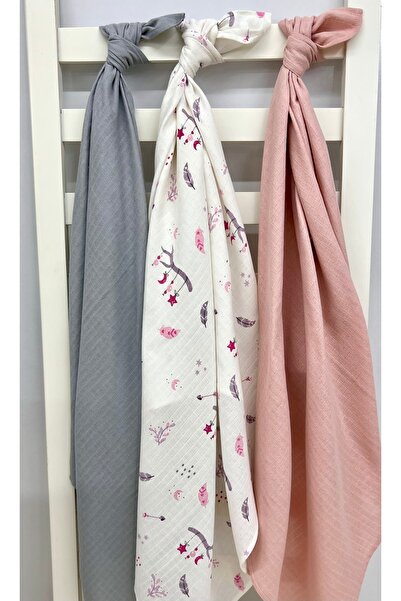 Sahra İpek طقم بطانية موسلين من القطن العضوي وبطانية موسلين للأطفال 3 قطع 90 ...