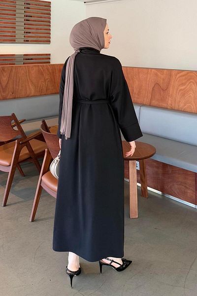 lamelif.com فستان الدمبل مع تفاصيل الكفة السوداء