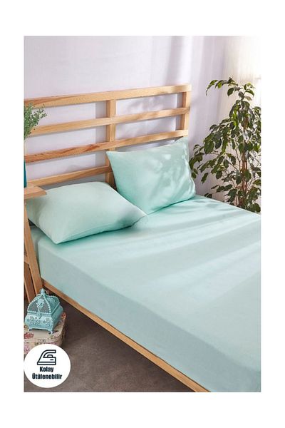 Shopyteks Single Mint Green Fitted Sheet 100X200