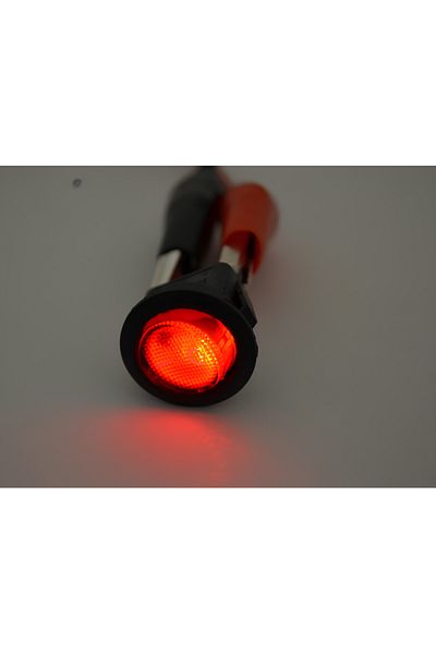Aksa 12V Bottom Rocker Stone Red Glass Illuminated
