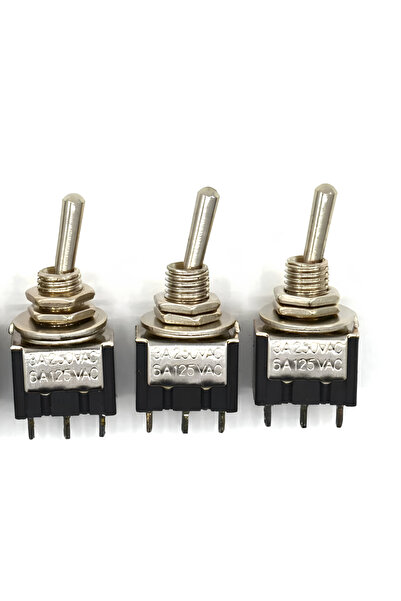 Advo 3 Adet Mini Toggle Switch 1-0 Metal Anahtar 3 Pin 12V-220V