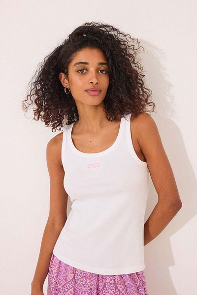 Women'secret White ribbed vest top