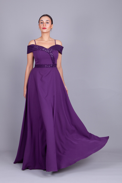 Bidoluelbise Βραδινό φόρεμα με λουράκι με καρό παγιέτες με λουράκι μακριά από...