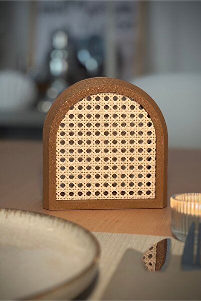 Thera Bottega Rattan Görünümlü Plastik Peçetelik / 13 X 13 Cm