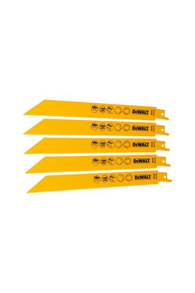 Dewalt 5-Piece Bi-Metal Reciprocating Blade 203 mm