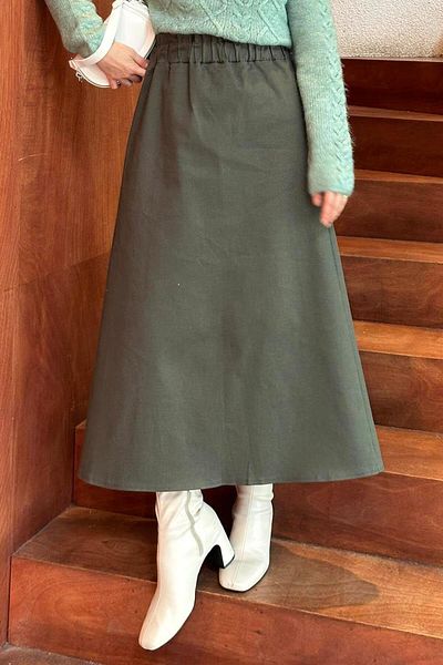 lamelif.com Ανδρικά παπούτσια Hijab Φούστα Χακί με ελαστική μέση