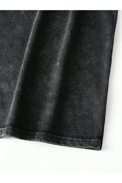 bellanova Men's Anthracite Special Washed Fabric Oversize T-shirt