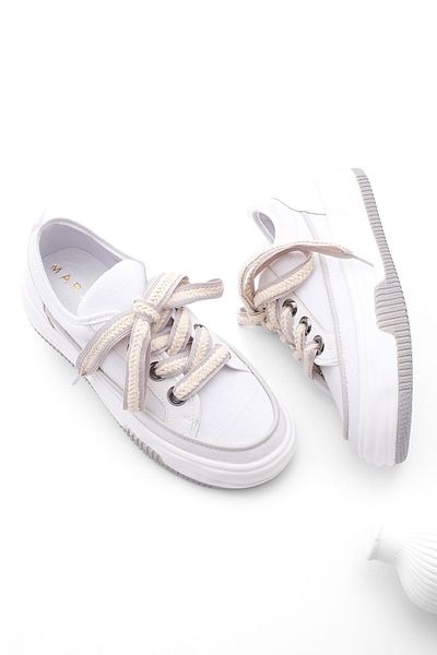 Marjin Damen Sneakers mit hoher Sohle aus Leinenstoff, Schnürschuhe, Sportschuhe, Hesna Grau