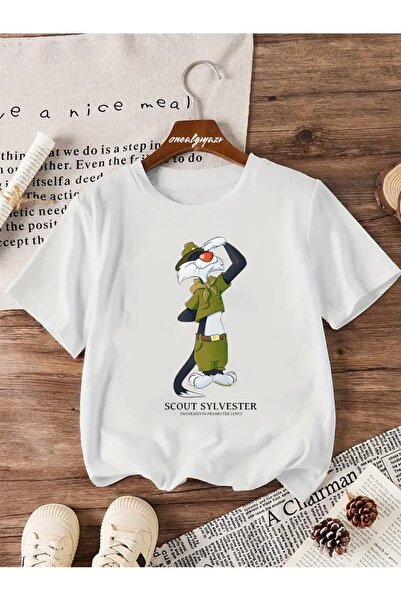 oneagılyazı Izviđač Silvestar Štampano Dete Oversize kroj T-shirt