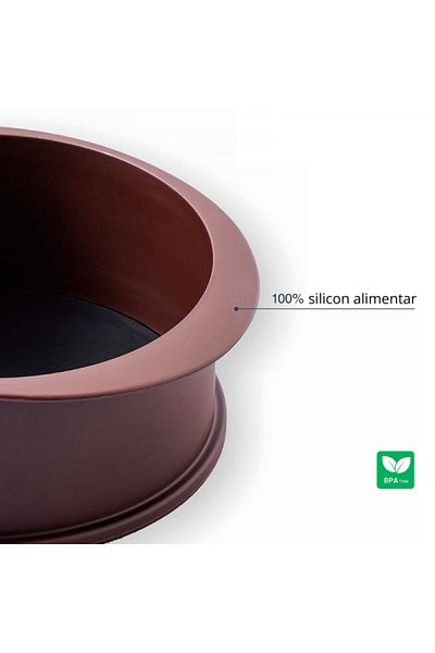 Lacor Forma din silicon rotunda antiaderenta cu baza din sticla pentru prajituri, 20 cm diametru